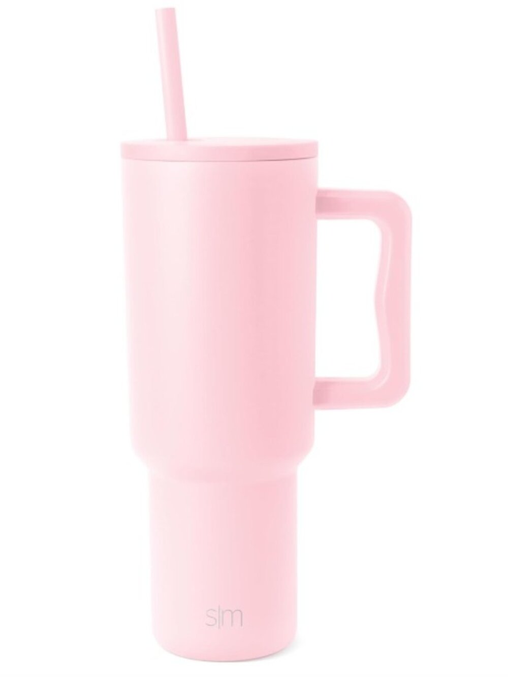 Simple Modern 40 oz Trek Tumbler with Handle and Extra Straw, Blush, Like New